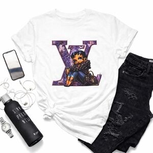 NWT Chic Purple LUX TEE Graphic Short Sleeve Tee